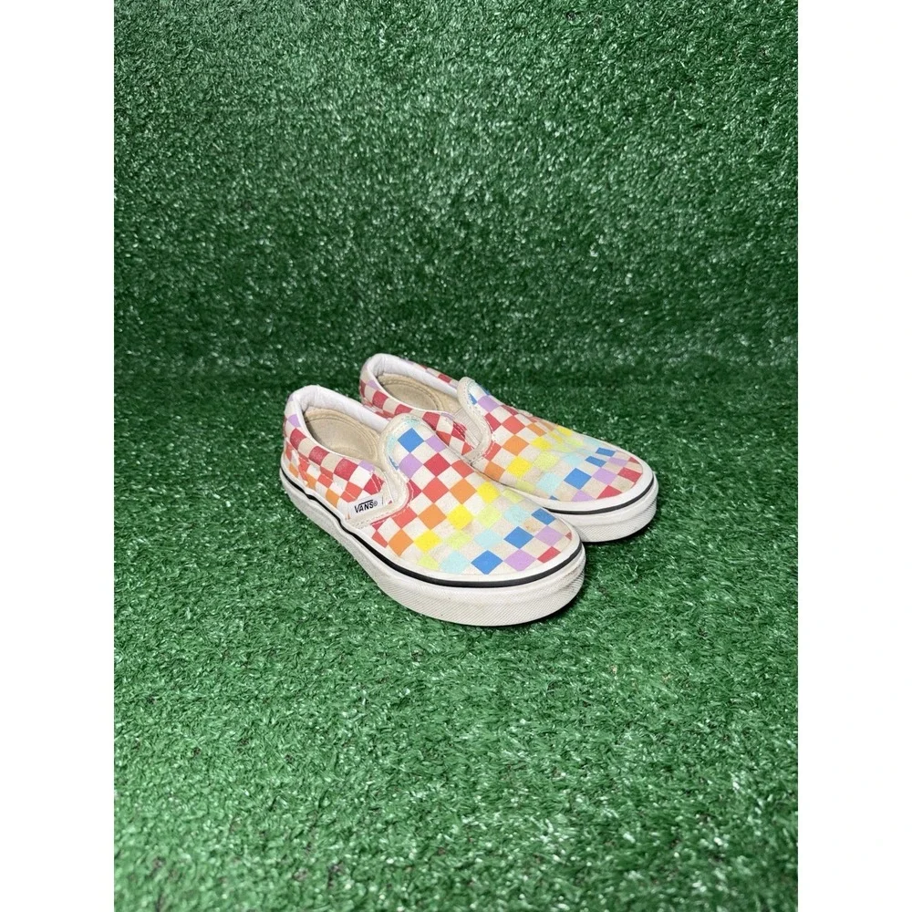 Vans Classic Slip On Checkerboard Multicolor Walking Shoe Toddler Kids‎ Size 12C